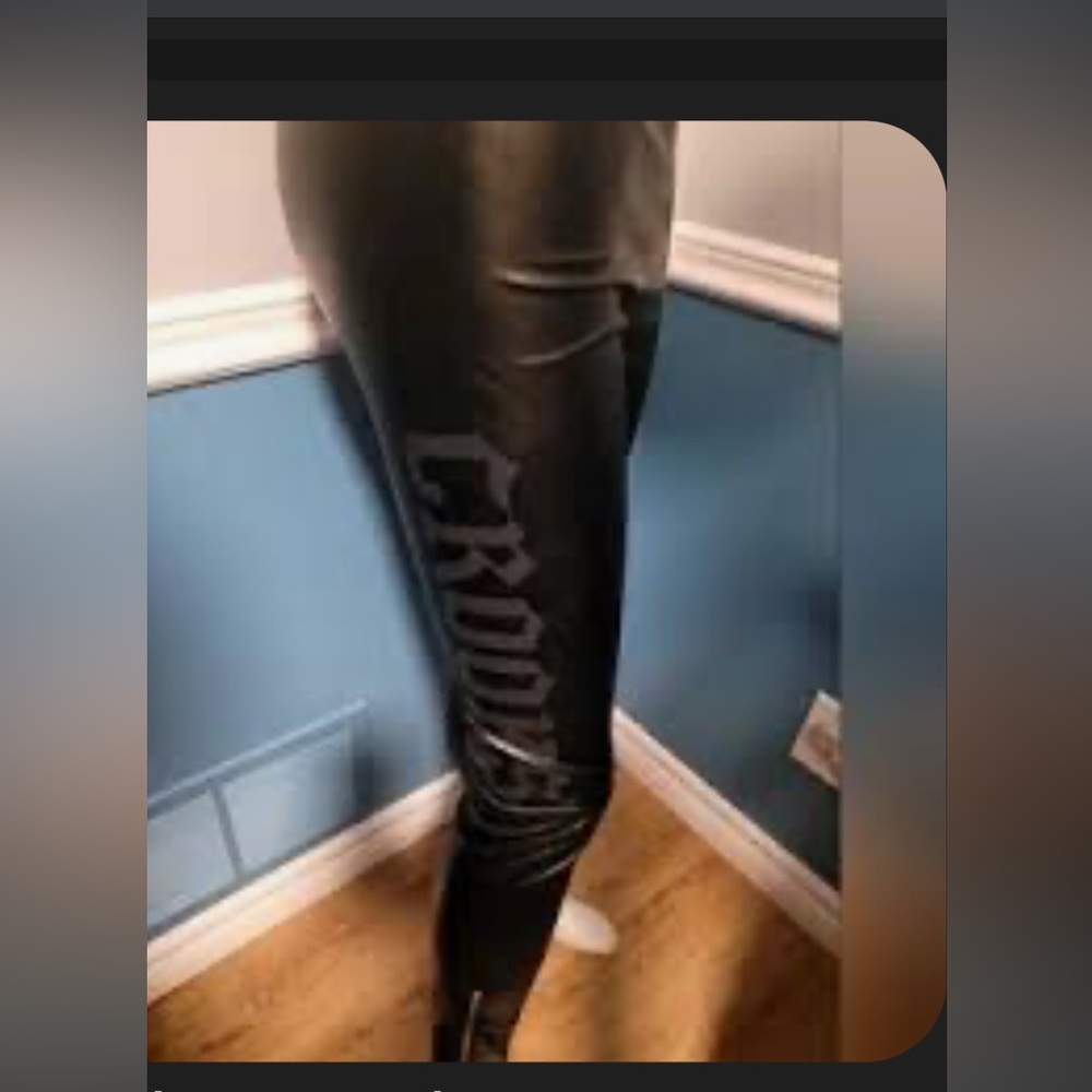 Crooks & Castles Black woman’s leggings size Large soft and stretchy